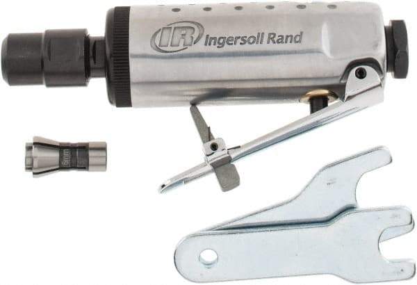 Ingersoll-Rand - 1/4" Collet, Straight Handle, Angle Air Die Grinder - 28,000 RPM, Front Exhaust, 24 CFM, 0.25 hp, 1/4" Inlet - Caliber Tooling