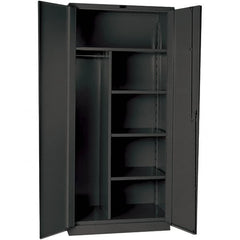 Hallowell - 4 Shelf Combination Storage Cabinet - Steel, 60" Wide x 24" Deep x 78" High, Gray - Caliber Tooling