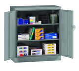 36"W x 18"D x 42"H Counter High Welded Set Up Storage Cabinet, 2 Adj. shelves, w/Raised Bottom - Caliber Tooling