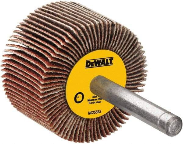 DeWALT - 6-1/2" Diam, 50 Grit Aluminum Oxide Unmounted Flap Wheel - 1" Hole, 2" Wide, Coated, Coarse Grade, 5,800 Max RPM - Caliber Tooling