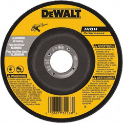 DeWALT - 30 Grit, 5" Wheel Diam, 1/4" Wheel Thickness, 7/8" Arbor Hole, Type 27 Depressed Center Wheel - Aluminum Oxide, 12,200 Max RPM, Compatible with Angle Grinder - Caliber Tooling