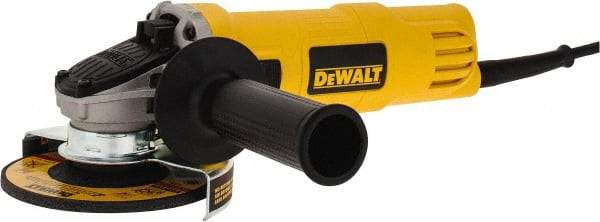 DeWALT - 4-1/2" Wheel Diam, 12,000 RPM, Corded Angle & Disc Grinder - 5/8-11 Spindle, 120 Volts, 7 Amps - Caliber Tooling