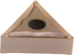 Sumitomo - TNMG332 ESU Grade T3000Z Cermet Turning Insert - TiN/AlN Finish, 60° Triangle, 3/8" Inscr Circle, 3/16" Thick, 1/32" Corner Radius - Caliber Tooling