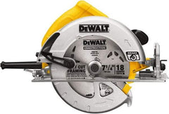 DeWALT - 15 Amps, 7-1/4" Blade Diam, 5,200 RPM, Electric Circular Saw - 120 Volts, 5/8" Arbor Hole, Right Blade - Caliber Tooling