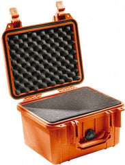 Pelican Products, Inc. - 9-11/16" Wide x 6-7/8" High, Clamshell Hard Case - Orange, Polyethylene - Caliber Tooling