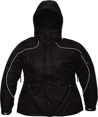 Viking - Size S, Black, Rain, Wind Resistant Jacket - 37" Chest, 4 Pockets, Detachable Hood - Caliber Tooling