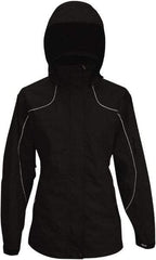 Viking - Size 2XL, Black, Rain, Wind Resistant Jacket - 51" Chest, 4 Pockets, Detachable Hood - Caliber Tooling