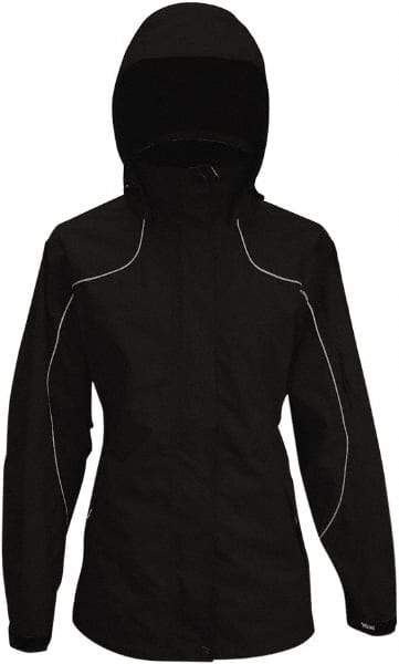 Viking - Size XL, Black, Rain, Wind Resistant Jacket - 47" Chest, 4 Pockets, Detachable Hood - Caliber Tooling