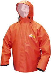 Viking - Size XL, Orange, Rain, Chemical, Wind Resistant Jacket - 47" Chest, Attached Hood - Caliber Tooling