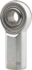 Made in USA - 1" ID, 2-3/4" Max OD, 76,205 Lb Max Static Cap, Plain Female Spherical Rod End - 1-1/4 - 12 LH, 0.469" Shank Diam, 2-1/8" Shank Length, Alloy Steel with Steel Raceway - Caliber Tooling