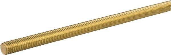 Made in USA - 5/16-24 UNF (Fine), 2' Long, Brass General Purpose Threaded Rod - Uncoated, Right Hand Thread - Caliber Tooling