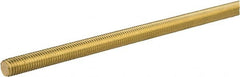 Made in USA - #4-40 UNC (Coarse), 2' Long, Brass General Purpose Threaded Rod - Uncoated, Right Hand Thread - Caliber Tooling