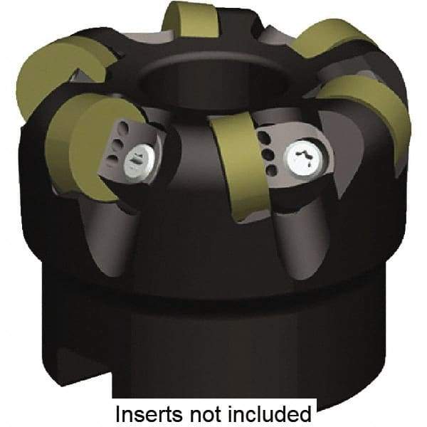 Kennametal - 3" Cut Diam, 1/4" Max Depth, 1" Arbor Hole, 11 Inserts, RNGN120400 Insert Style, Indexable Copy Face Mill - KCRA Cutter Style, 18,100 Max RPM, 2 High, Series KCRA - Caliber Tooling