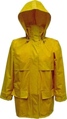 Viking - Size XL, Yellow, Rain, Wind Resistant Jacket - 47" Chest, Detachable Hood - Caliber Tooling