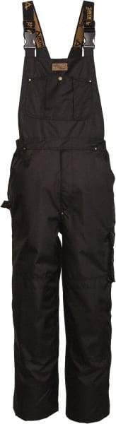 Viking - Size L, Black, Rain, Wind Resistant Bib Overall - No Pockets - Caliber Tooling