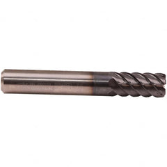 Emuge - 5/8" Diam, 1-1/4" LOC, 8 Flute Solid Carbide Roughing & Finishing End Mill - TiAlN Finish, 3-1/2" OAL, 5/8" Shank Diam, Cylindrical Shank, 50° Helix, Long Length - Caliber Tooling