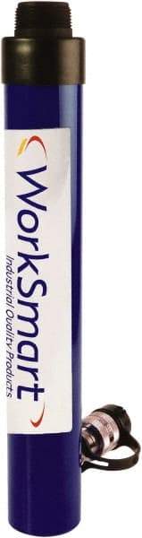 Value Collection - 10 Ton, 9.96" Stroke, 22.3 Cu In Oil Capacity, Portable Hydraulic Threaded Cylinder - 2.24 Sq In Effective Area, 15.47" Lowered Ht., 25.43" Max Ht., 1.49" Plunger Rod Diam, 10,000 Max psi - Caliber Tooling