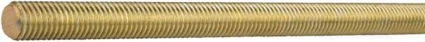 Value Collection - 1-8 UNC (Coarse), 12' Long, Stainless Steel General Purpose Threaded Rod - Yellow Zinc-Plated Finish, Right Hand Thread - Caliber Tooling