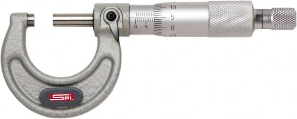 SPI - 10 to 11" Range, 0.0001" Graduation, Mechanical Outside Micrometer - Ratchet Stop Thimble, 6.11" Throat Depth, Accurate to 0.0003" - Caliber Tooling