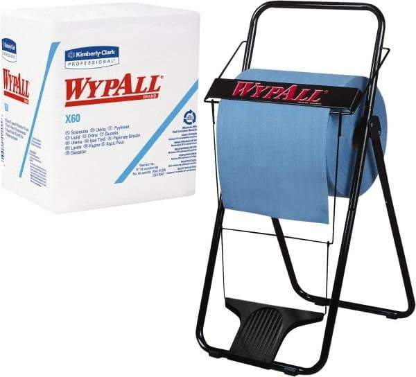 WypAll - X60 1/4 Fold Shop Towel/Industrial Wipes - Poly Pack, 12-1/2" x 12" Sheet Size, White - Caliber Tooling