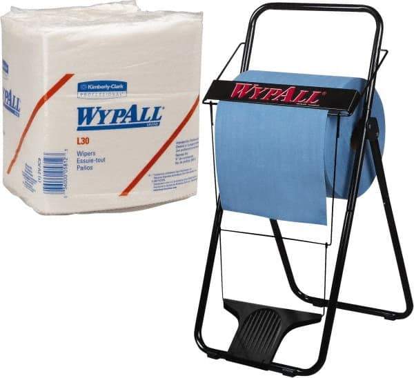 WypAll - L30 1/4 Fold General Purpose Wipes - Poly Pack, 13" x 12-1/2" Sheet Size, White - Caliber Tooling