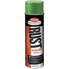 Krylon - Green, 15 oz Net Fill, Fluorescent, Acrylic Enamel Spray Paint - 15 to 20 Sq Ft per Can, 20 oz Container - Caliber Tooling