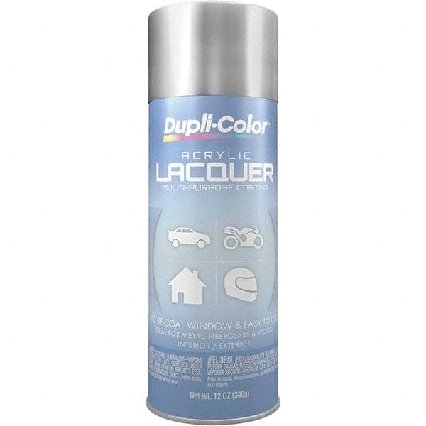 Dupli-Color - Silver Metallic, Metallic, Lacquer Spray Paint - 12 to 14 Sq Ft per Can, 12 oz Container - Caliber Tooling