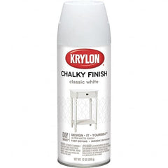 Krylon - White, Flat, Aerosol Spray Paint - 15 to 20 Sq Ft per Can, 12 oz Container - Caliber Tooling