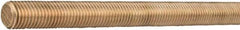 Made in USA - 3/4-10 UNC (Coarse), 6' Long, Bronze General Purpose Threaded Rod - Uncoated, Right Hand Thread - Caliber Tooling