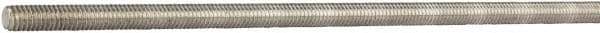 Made in USA - 1/2-13 UNC (Coarse), 3' Long, Aluminum General Purpose Threaded Rod - Uncoated, Right Hand Thread - Caliber Tooling