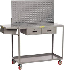 Little Giant - Mobile Workstation - Steel, Fixed Leg, Gray, 61-1/2" Long x 24" Deep x 66" High - Caliber Tooling