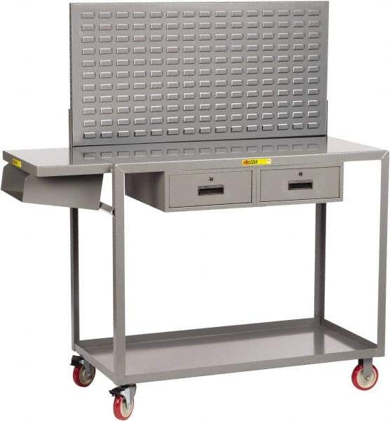 Little Giant - Mobile Workstation - Steel, Fixed Leg, Gray, 73-1/2" Long x 24" Deep x 66" High - Caliber Tooling