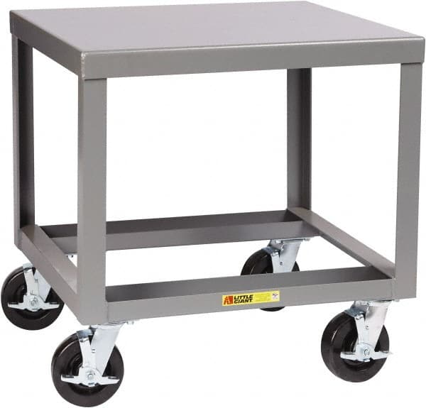 Little Giant - Heavy Duty Mobile Machine Table - Steel, Fixed Leg, Gray, 30" Long x 22" Deep x 36" High - Caliber Tooling