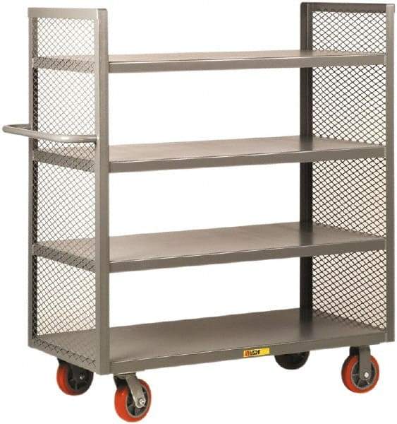 Little Giant - 3,600 Lb Capacity, 4 Shelf, 2-Sided Steel Truck - 65-1/2" Long x 24" Wide x 57" High, Polyurethane Wheels - Caliber Tooling