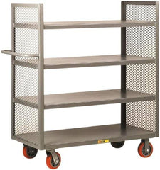 Little Giant - 3,600 Lb Capacity, 4 Shelf, 2-Sided Steel Truck - 53-1/2" Long x 30" Wide x 57" High, Polyurethane Wheels - Caliber Tooling