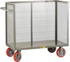 Little Giant - 3,600 Lb Capacity, 3-Sided Steel Bulk Truck - 53-1/2" Long x 24" Wide x 47" High, Polyurethane Wheels - Caliber Tooling