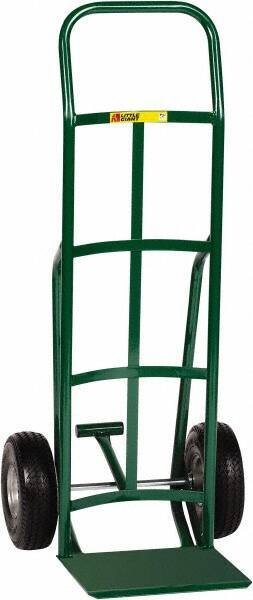 Little Giant - 600 Lb Capacity 47" OAH Hand Truck with Foot Kick - 12 x 14" Base Plate, Continuous Handle, Steel, Flat-Free Microcellular Foam Wheels - Caliber Tooling