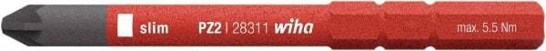 Wiha - 6mm Drive, #2 Pozidriv Screwdriver Bit - 75mm OAL - Caliber Tooling