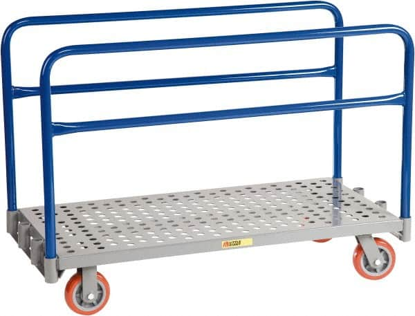 Little Giant - 2,000 Lb Capacity Steel Perforated Deck Platform Truck - Steel Deck, 24" OAW, 36" Platform Length x 9" Platform Height, Polyurethane Casters - Caliber Tooling