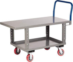 Little Giant - 2,000 Lb Capacity Steel Raised Deck Platform Truck - Steel Deck, 30" OAW, 48" Platform Length x 35-1/2" Platform Height, Polyurethane Casters - Caliber Tooling