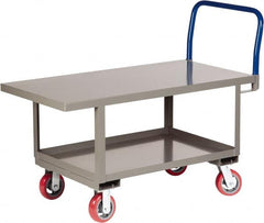 Little Giant - 2,000 Lb Capacity Steel Raised Deck Platform Truck - Steel Deck, 24" OAW, 48" Platform Length x 26" Platform Height, Polyurethane Casters - Caliber Tooling