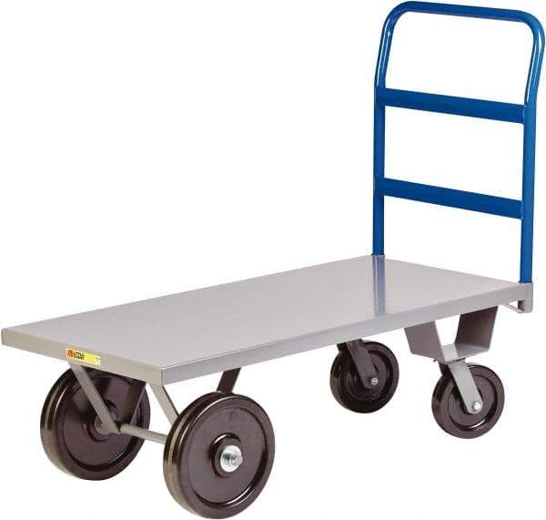 Little Giant - 5,000 Lb Capacity Steel Heavy Duty Platform Truck - Steel Deck, 30" OAW, 60" Platform Length x 16-1/2" Platform Height, Phenolic Casters - Caliber Tooling