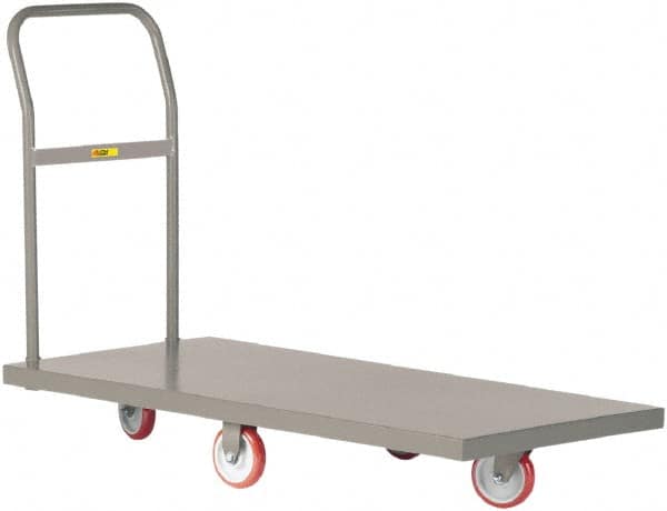 Little Giant - 1,200 Lb Capacity Steel Platform Truck - Steel Deck, 24" OAW, 48" Platform Length x 6-1/2" Platform Height, Polyurethane Casters - Caliber Tooling