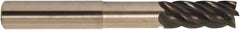 Accupro - 5/8", 3/4" LOC, 5/8" Shank Diam, 4" OAL, 5 Flute, Solid Carbide Square End Mill - Single End, AlTiCrN Finish, Spiral Flute, 38° Helix, Centercutting, Right Hand Cut, Right Hand Flute, Series HS - Caliber Tooling