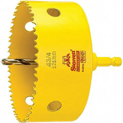 Starrett - 4-3/4" Diam, 2" Cutting Depth, Hole Saw - High Speed Steel Saw, Toothed Edge - Caliber Tooling