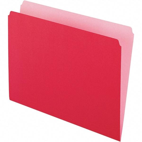 Pendaflex - 9-1/2 x 11-5/8", Letter Size, Red/Light Red, File Folders with Top Tab - 11 Point Stock, Straight Tab Cut Location - Caliber Tooling