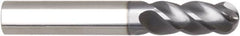 Niagara Cutter - 25mm Diam, 75mm LOC, 4 Flute Solid Carbide Ball End Mill - AlTiN Finish, Single End, 147mm OAL, 25mm Shank Diam, Spiral Flute - Caliber Tooling