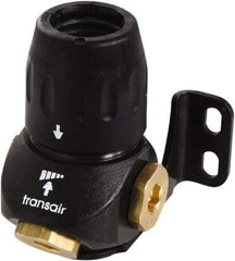 Transair - 7/8" ID, 25mm OD, Three Port Wall Bracket - Plastic, 232 Max psi, 1/2 & 1/4 Female NPT, 3-5/16" Long - Caliber Tooling