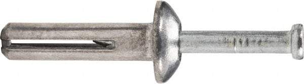 Powers Fasteners - 1/4" Diam, 1/4" Drill, 3" OAL, 1-3/4" Min Embedment Hammer Drive Concrete Anchor - 1018 Steel, Zinc-Plated Finish, Flat Head, Hammer Drive - Caliber Tooling