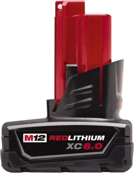 Milwaukee Tool - 12 Volt Lithium-Ion Power Tool Battery - 6 Ahr Capacity, Series M12 REDLITHIUM XC - Caliber Tooling